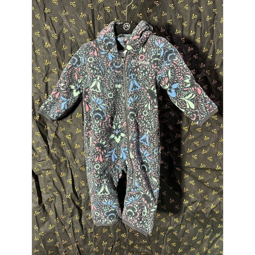 Columbia size 3-6 month baby girls snowsuit bunting jacket coat floral